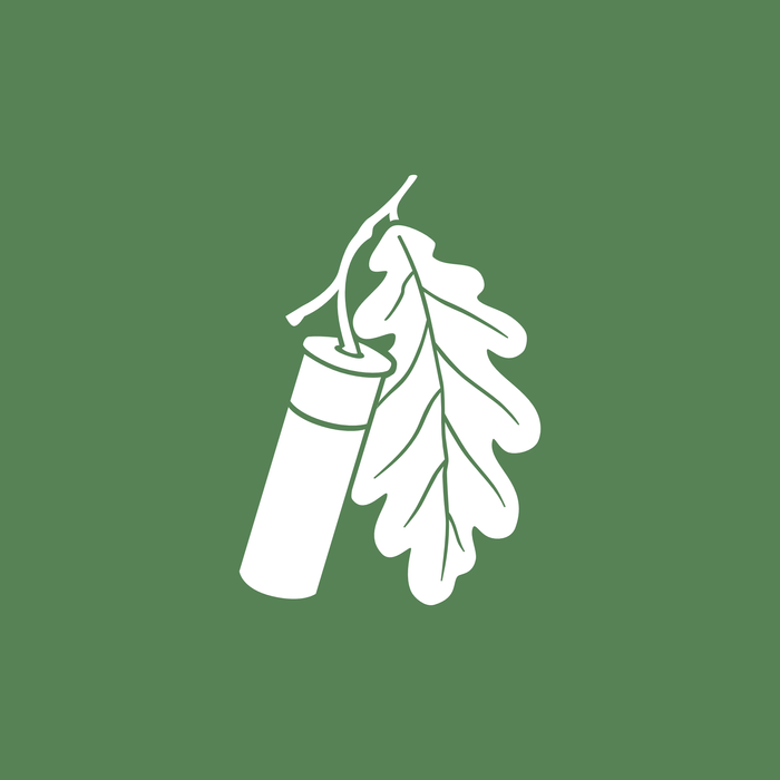 Oak Lane Hunt Club logo white version on green background. 