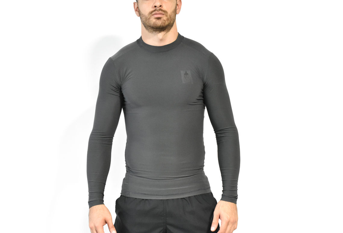 Camisa de Compresión Manga Larga Hombre Gris