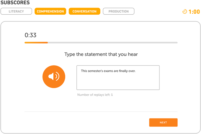 Duolingo - listen and type question