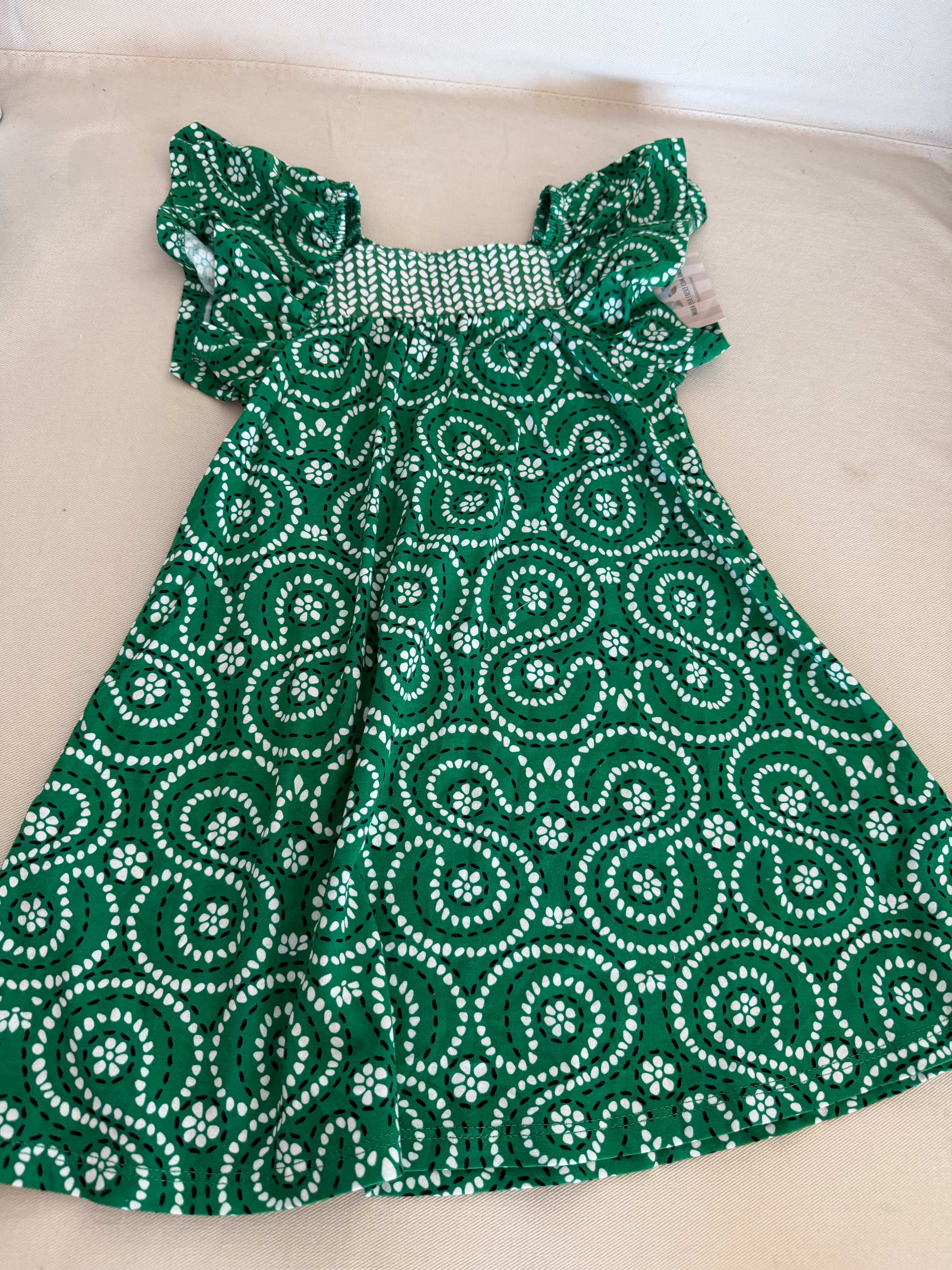 Vestido Verde estampa linhas pontilhadas PB Nanai