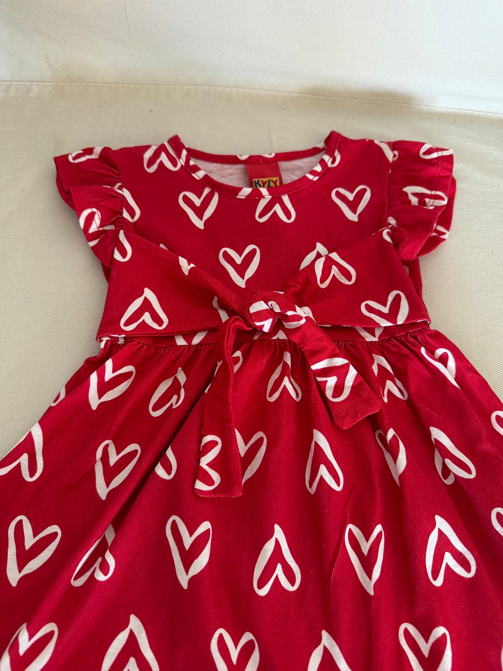 Miniatura: Vestido Vermelho Estampa Coração medio