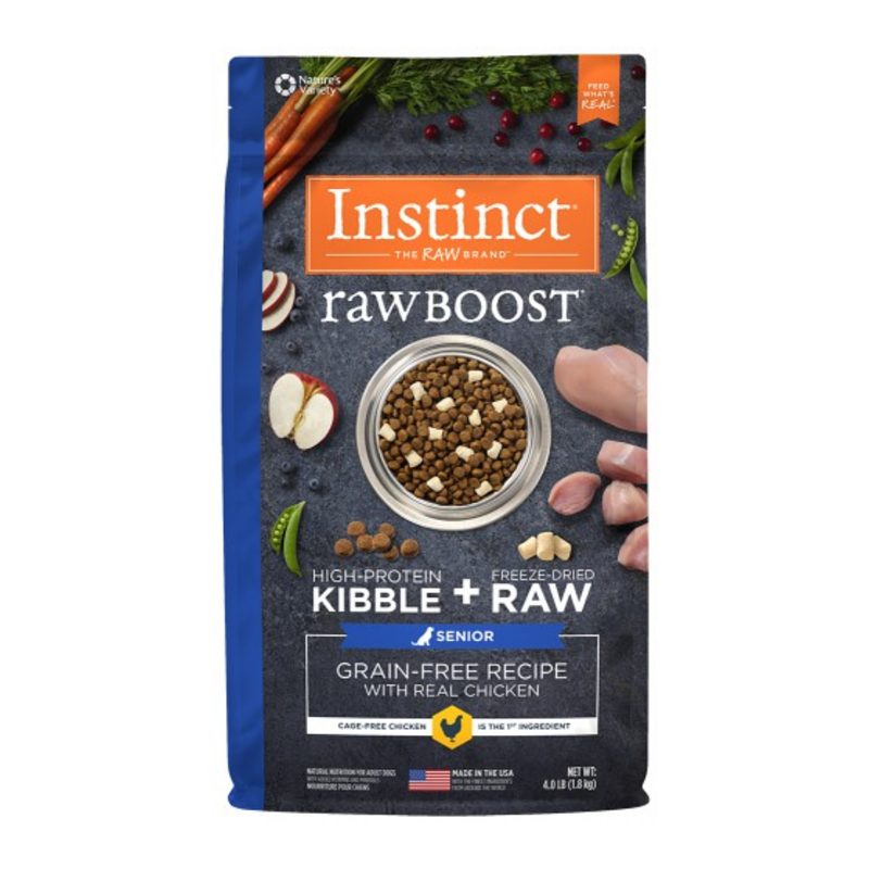 Instinct NV 無穀物 + 凍乾生肉粒 犬用 老犬 ( 雞 )