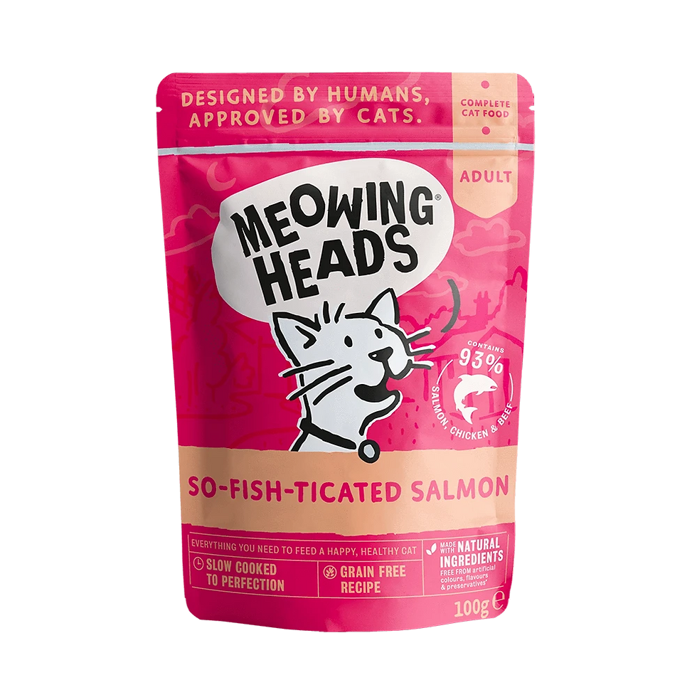 Meowing Heads 無穀物貓用主食濕糧包-三文魚+雞肉+牛肉配方