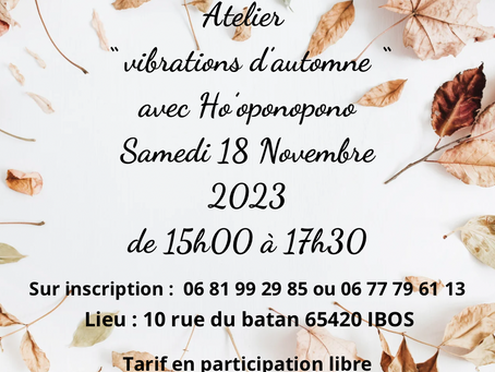 Les inscriptions sont ouvertes pour l’atelier d’automne !!