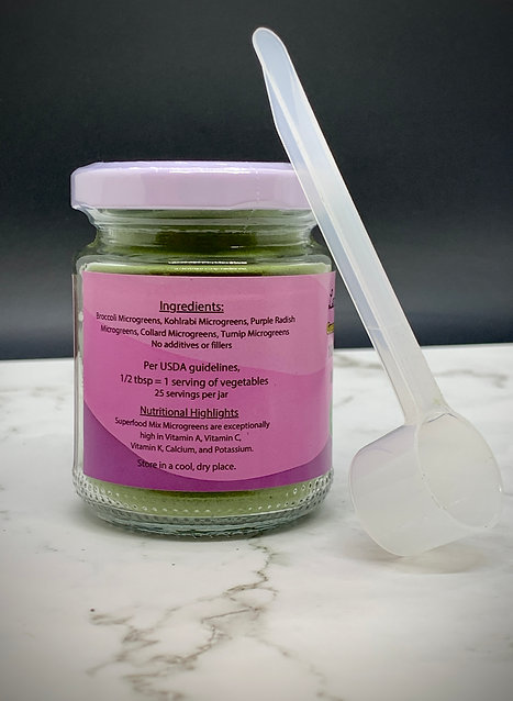Ingredient list for Superfood Microgreen Powder