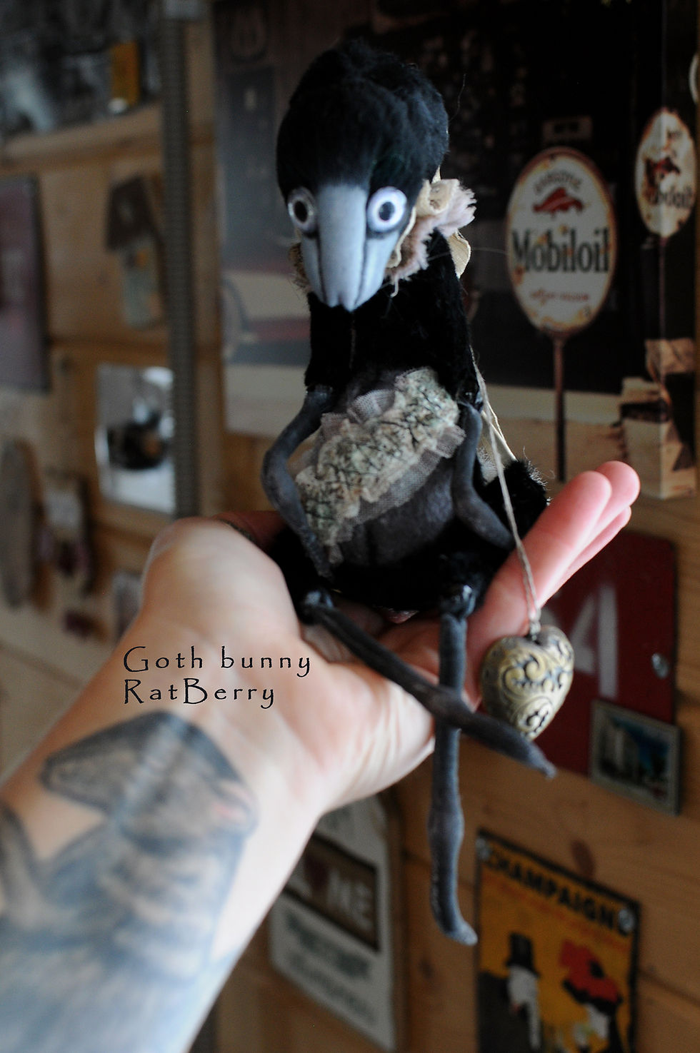 Thumbnail: Black Goth bunny 8/11"