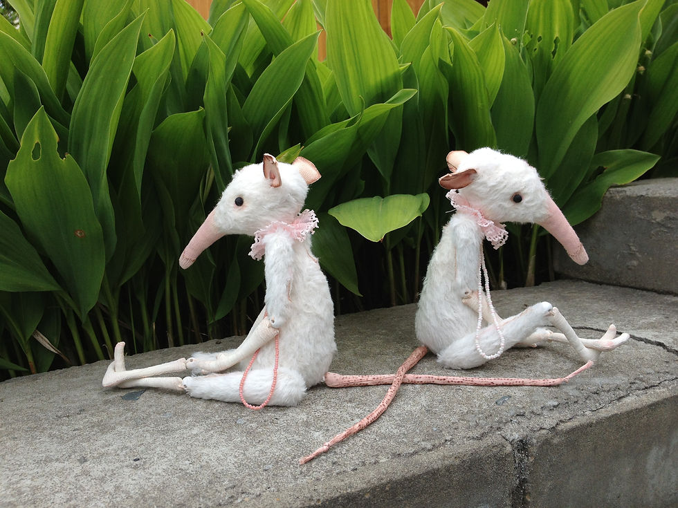 Thumbnail: Adult White rat 7/9"Dressed girl