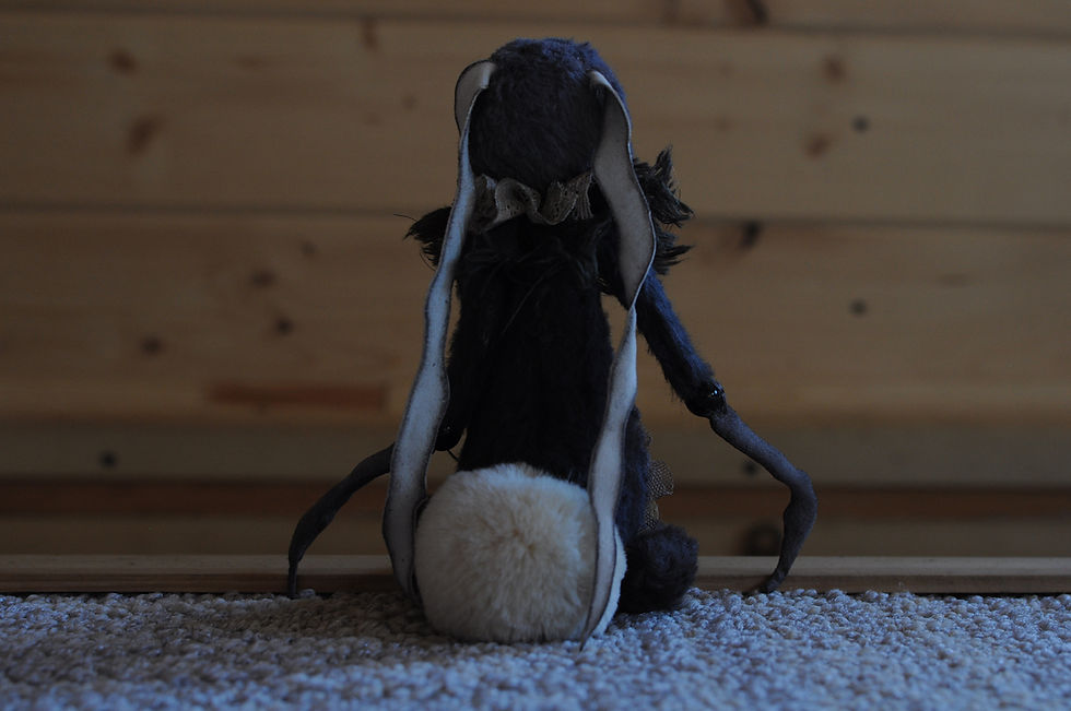 Thumbnail: Dark grey Goth bunny 8/11"