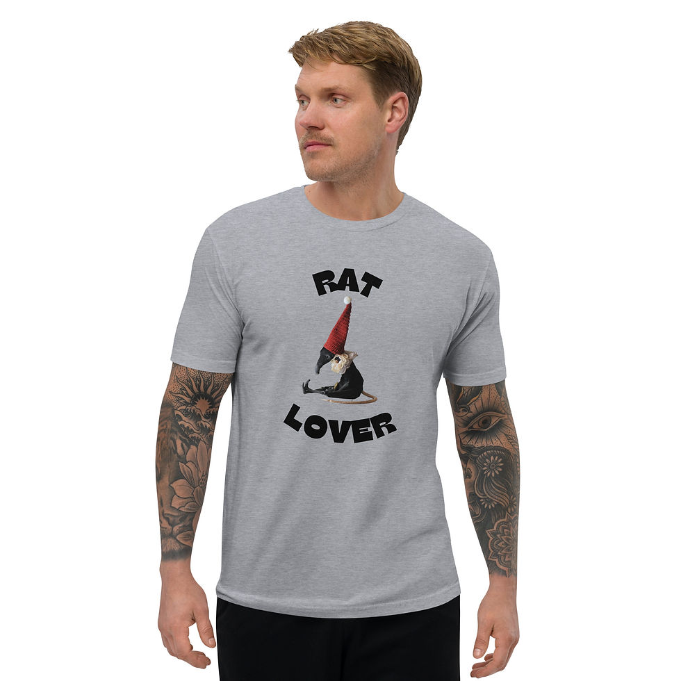Thumbnail: Short Sleeve T-shirt with RatBerry photo of black rat in a hat