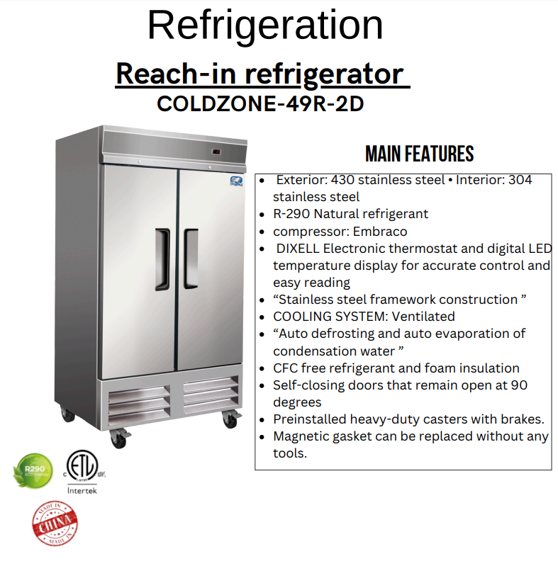 Reach-in refrigerator 49R-2D