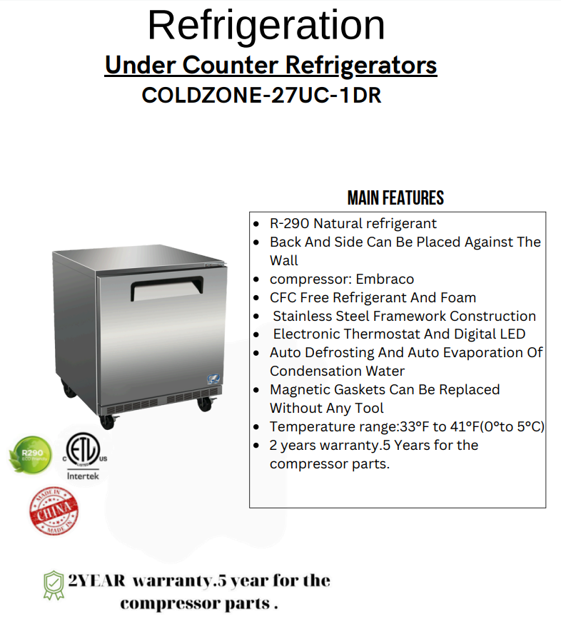 Under counter 26UC-1DR