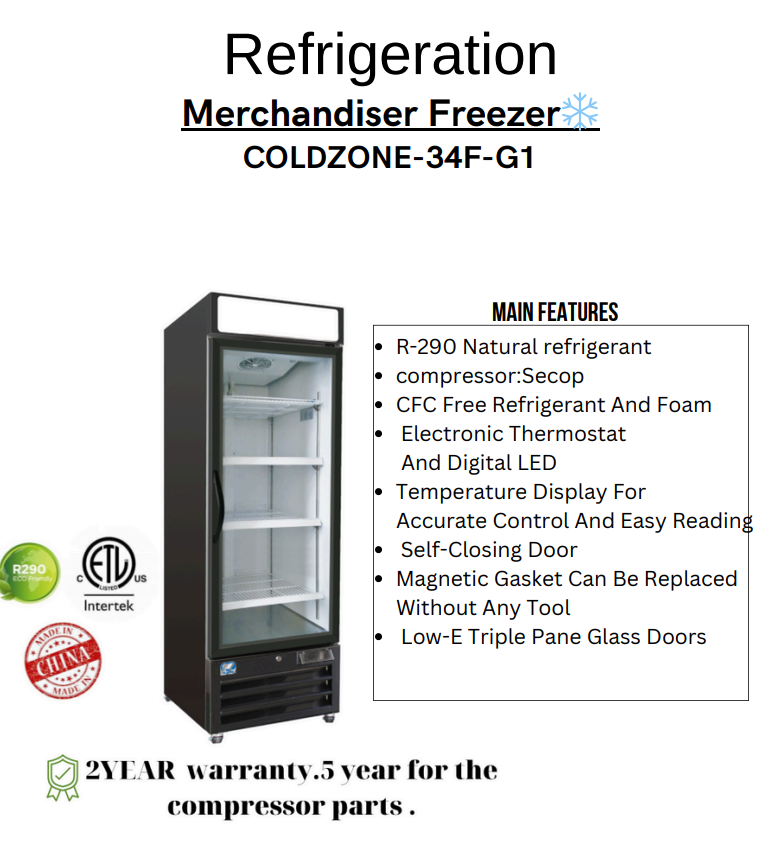 Display Glass display freezer COLDZONE-34F-G1