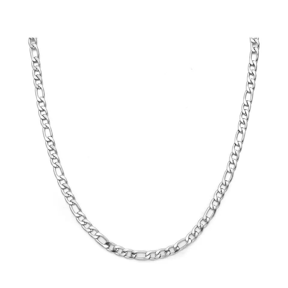 Miniatura: Corrente Masculina Fina Aço Inox Legítimo Prata 3x1