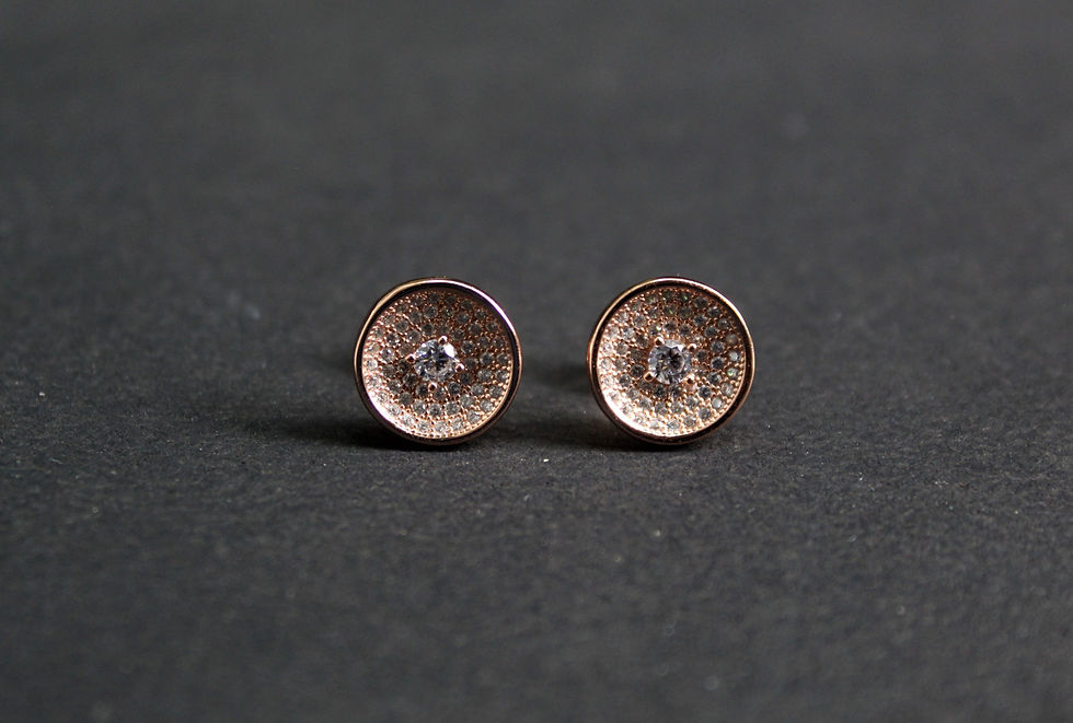 Thumbnail: ROSE GOLD DOME CZ STUDS
