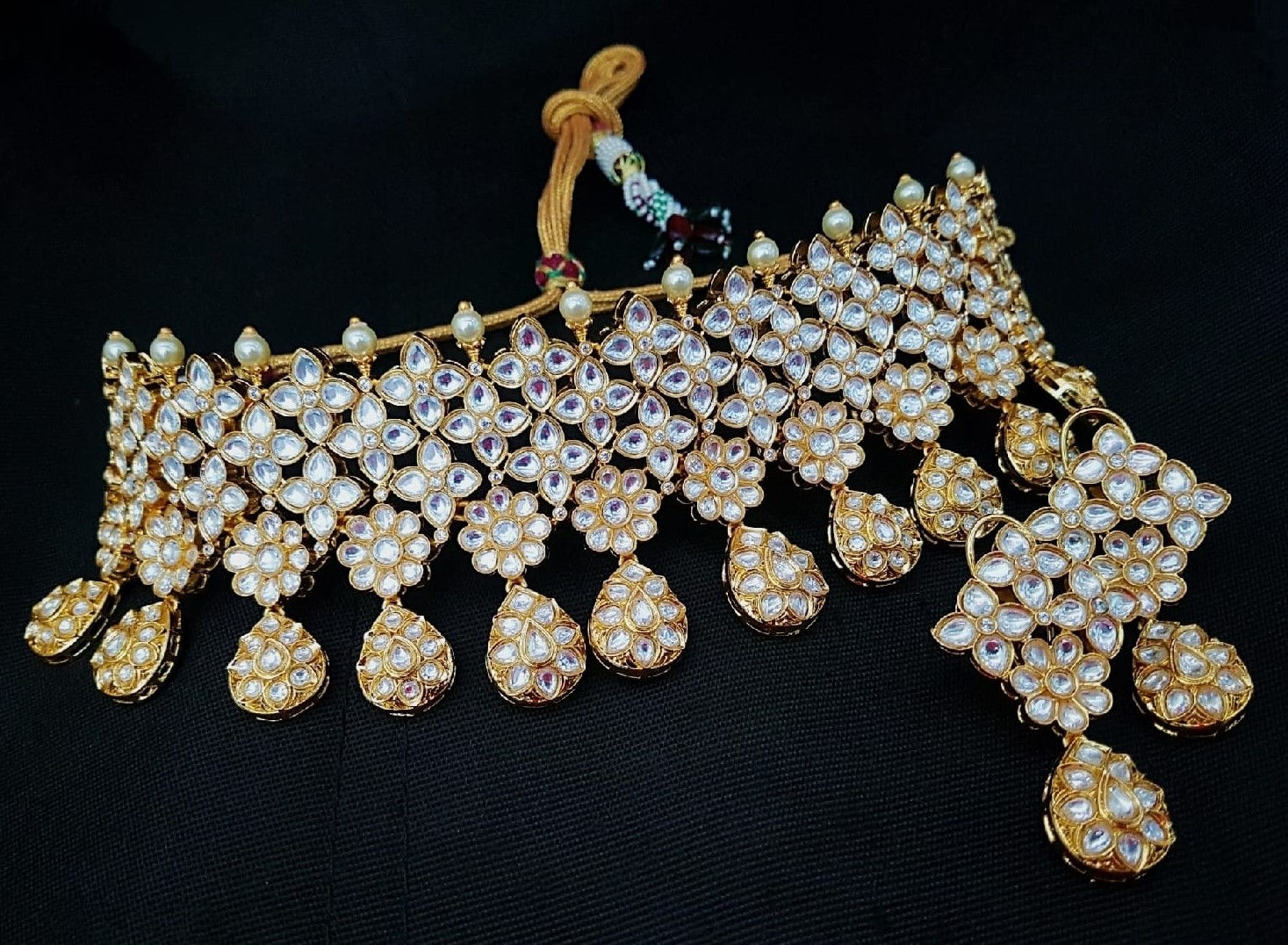 Gold Plated High Quality Kundan Necklace Set