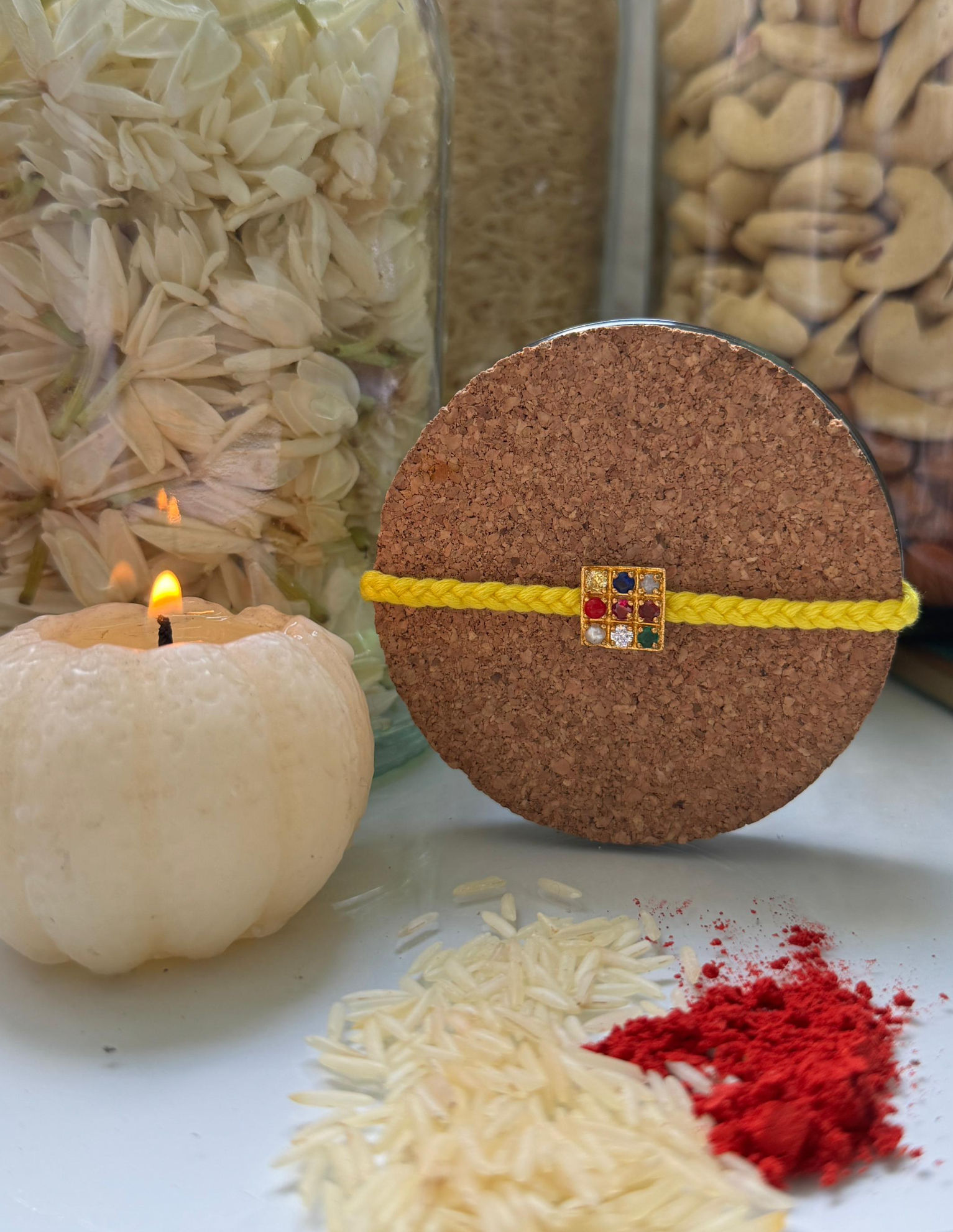 "NAVRATAN"RAKHI/PENDANT 22KT GOLD PLATED