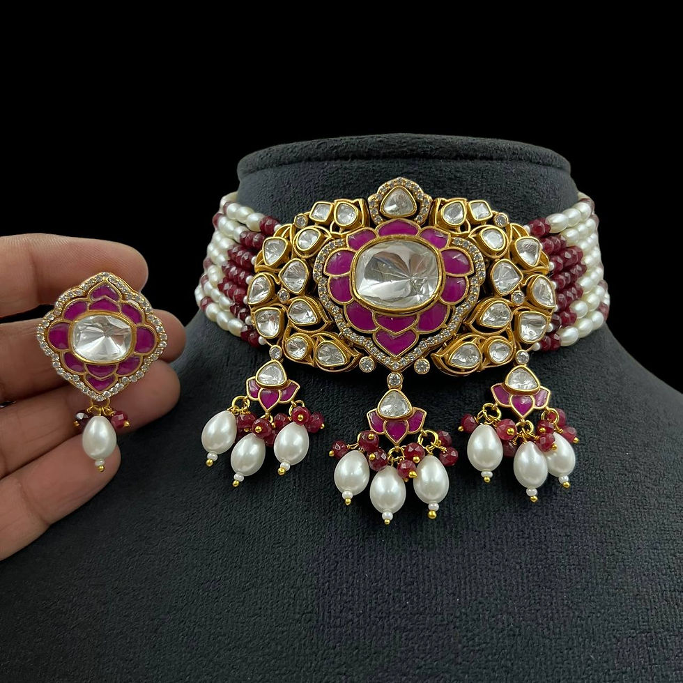 LOTUS TASSEL CHOKER SET