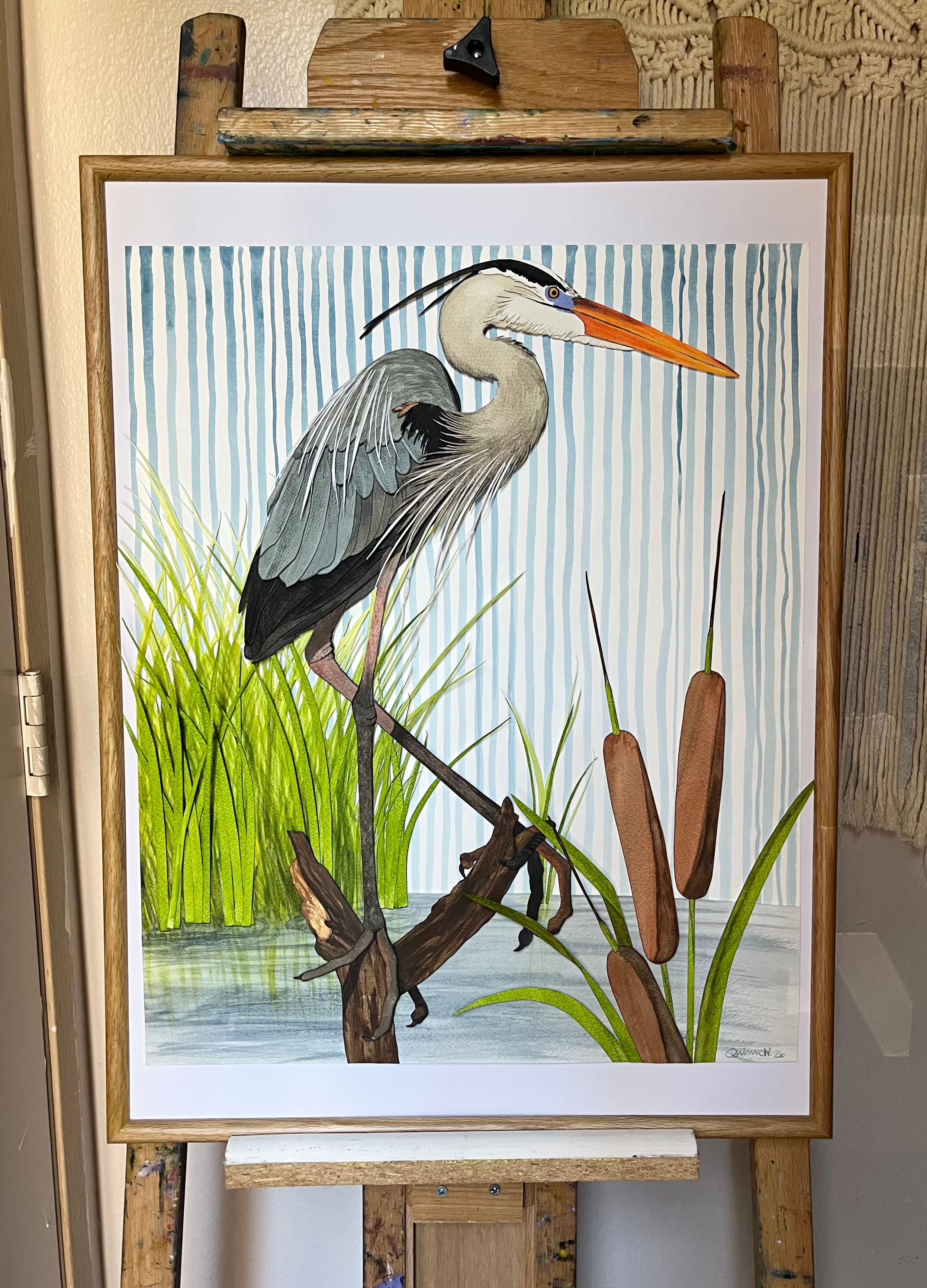 “Great Blue” | Original Collage