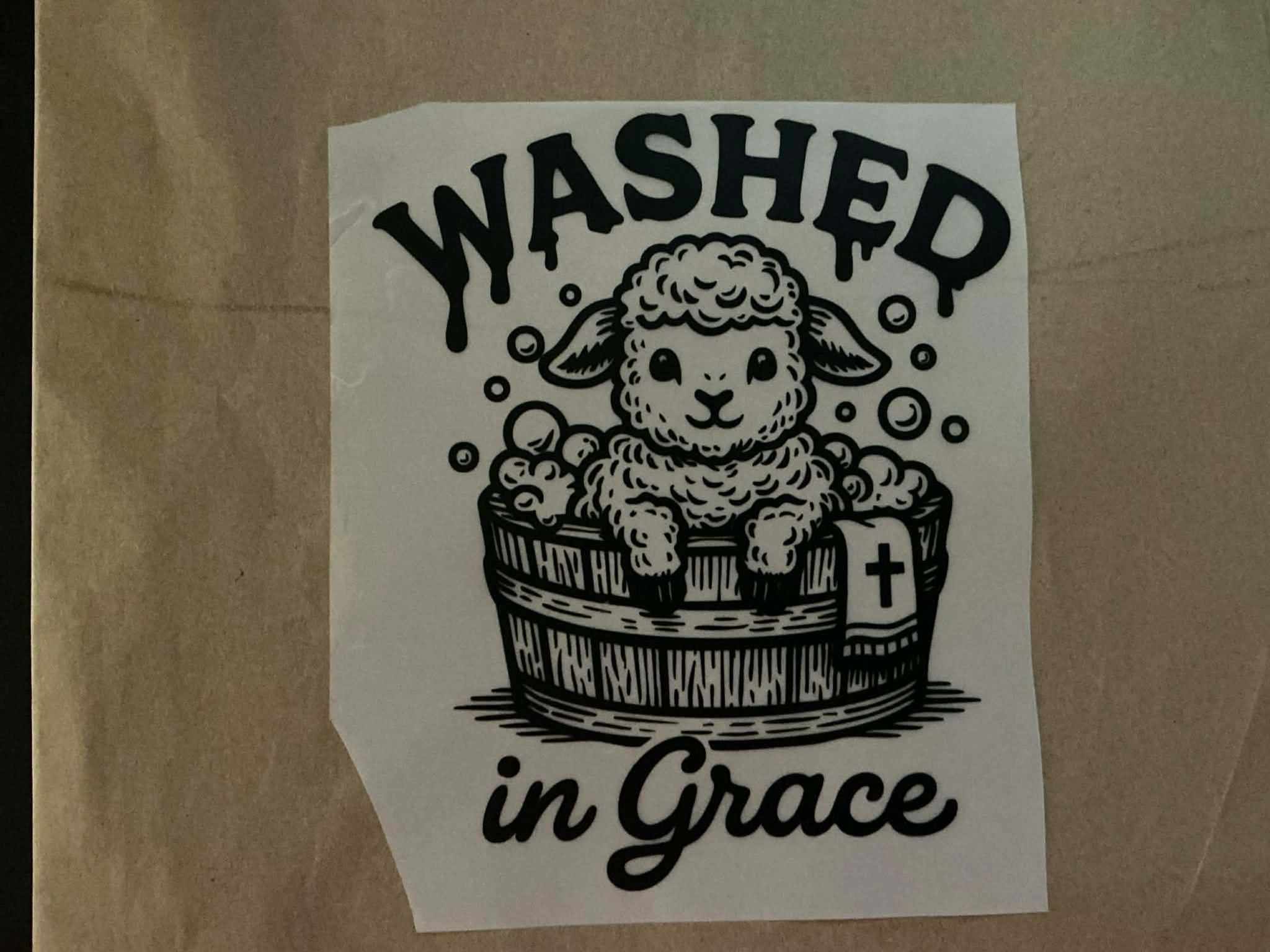 washed by grace decal