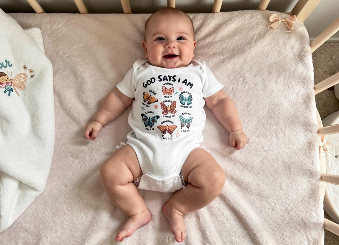 God says I am Butterfly 3-6 mos.