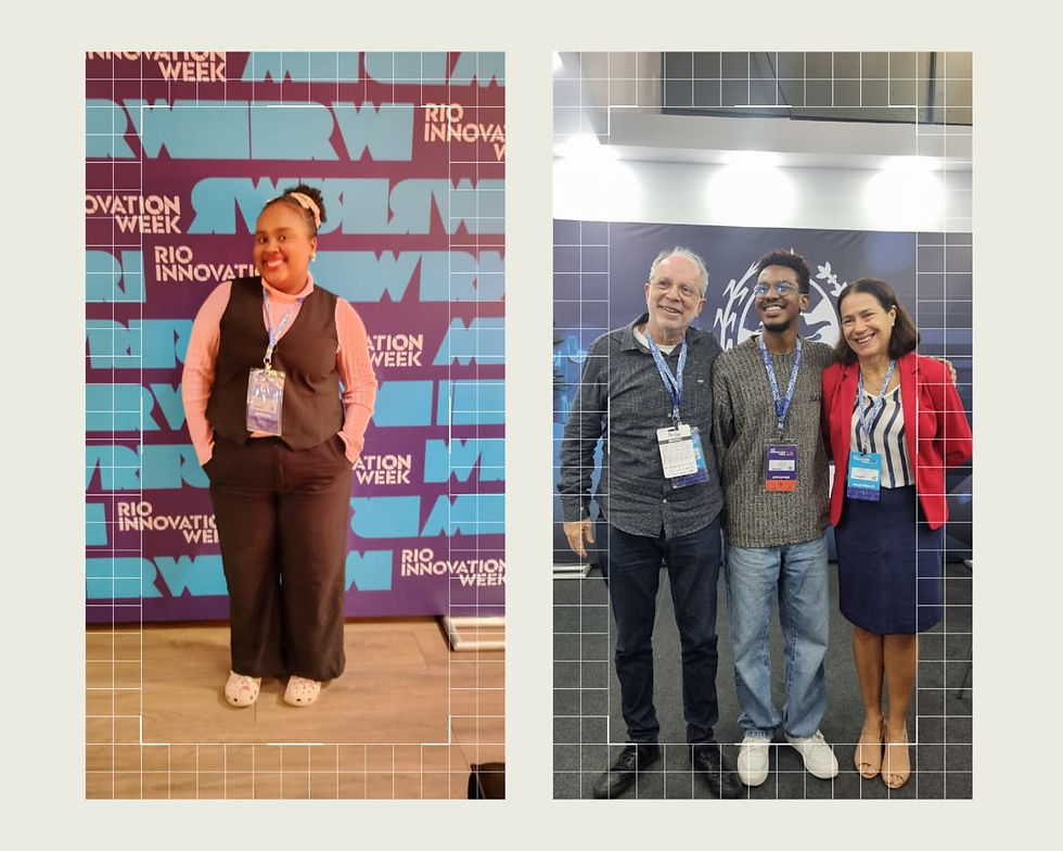 Sara Pimentel e Miguel Ferreira representando a Uerj no Rio Innovation Week