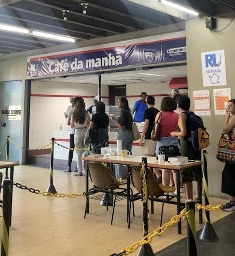 Local de distribuição do café da manhã
