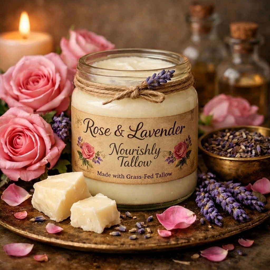 Whipped Grass-Fed Tallow Rose&Lavender