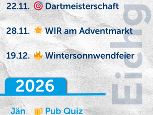 WIR Veranstaltungskalender für das Jahr 2025 / Anfang 2026
