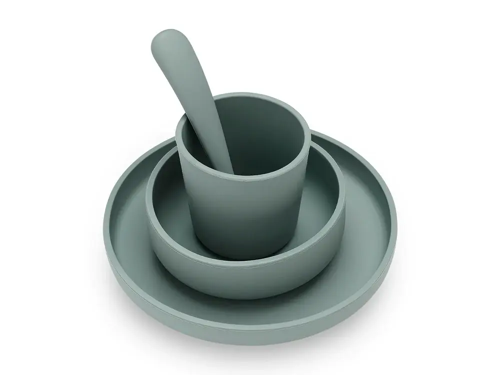 Coffret repas silicone Ash Green, Jollein