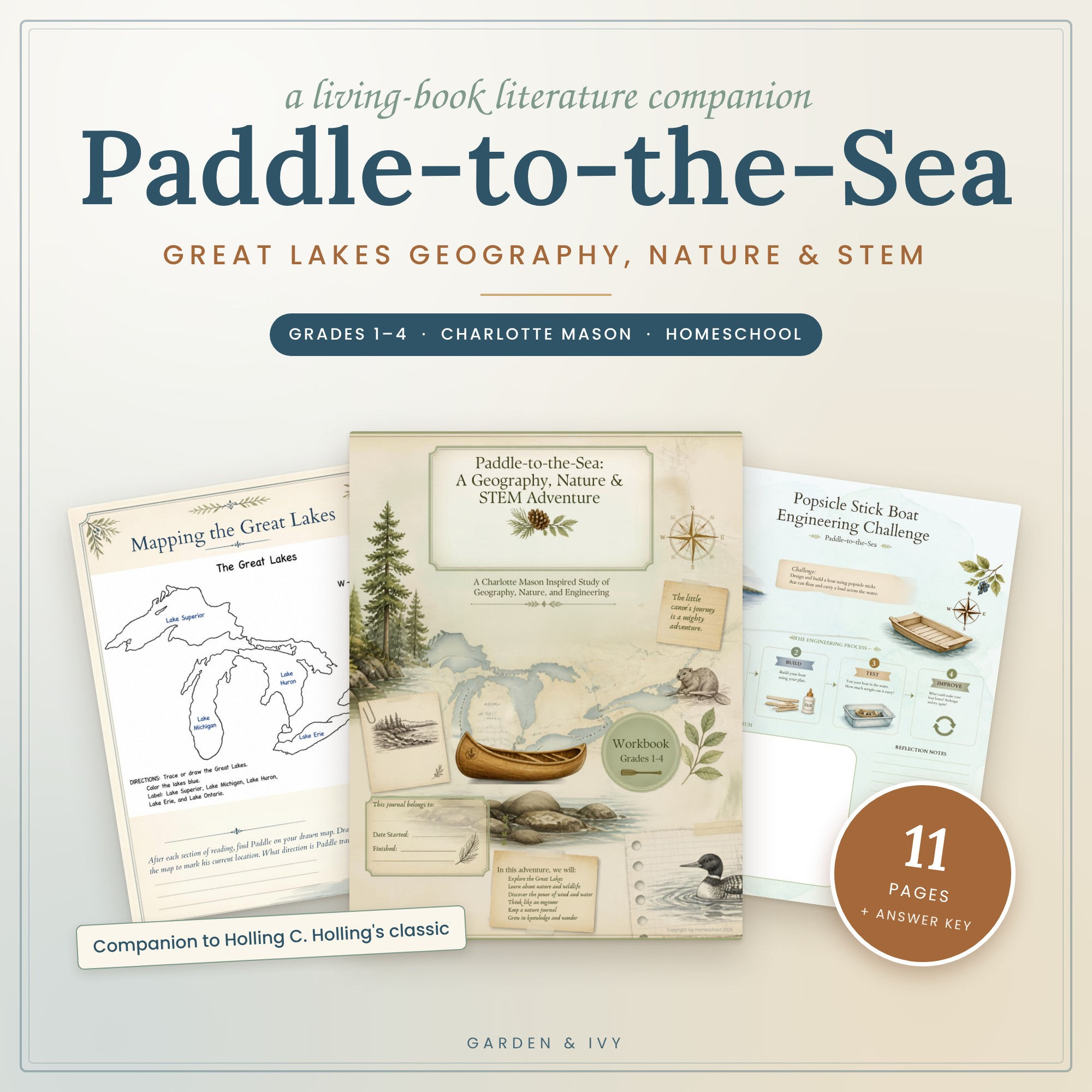 Paddle-to-the-Sea unit study printable – Charlotte Mason living book companion for homeschoolers