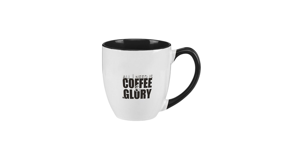 All I need is coffee & Glory Black Ceramic Bistro Mug – 16 oz