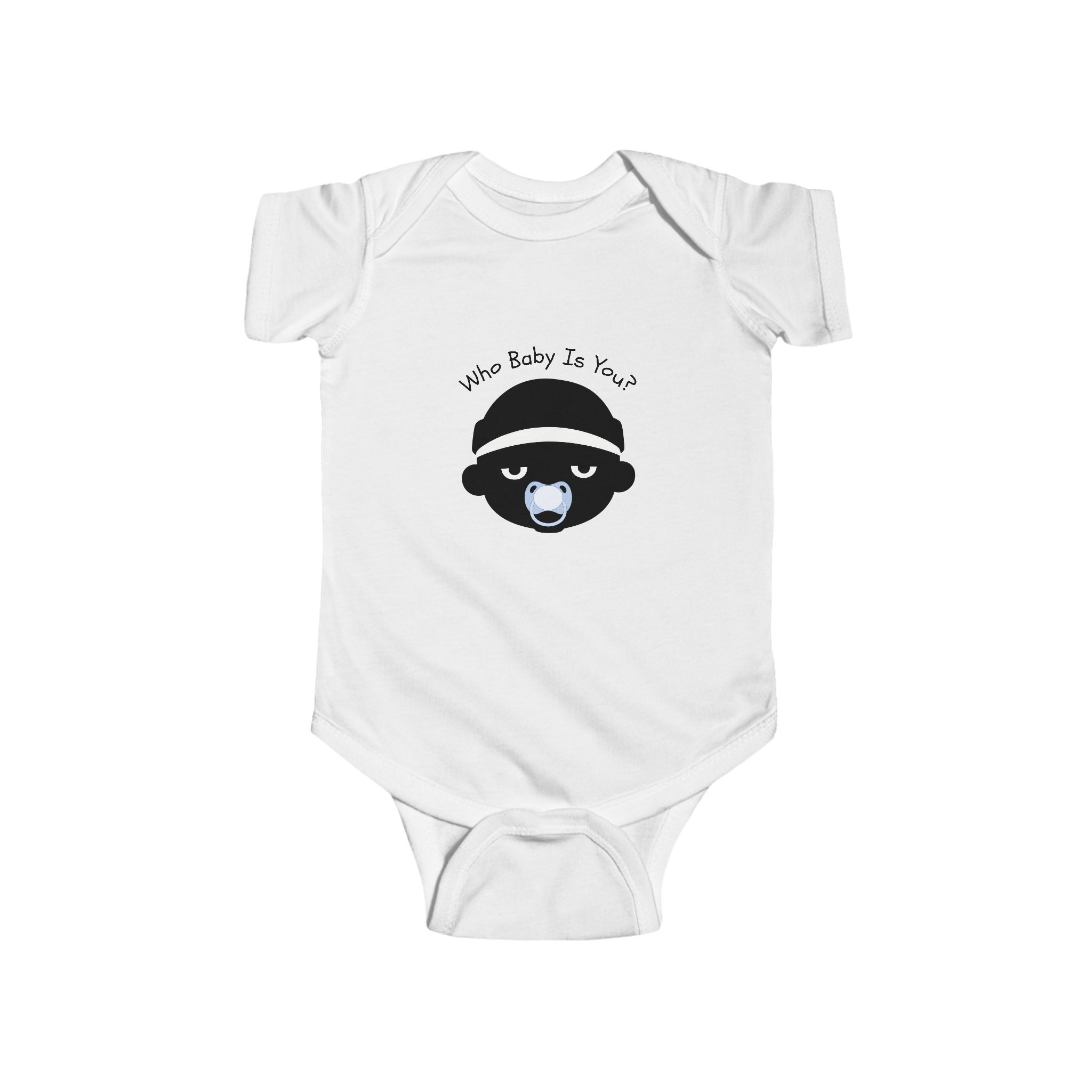 Infant Bodysuit "Who Baby Is Kool?" Black Baby Graphic