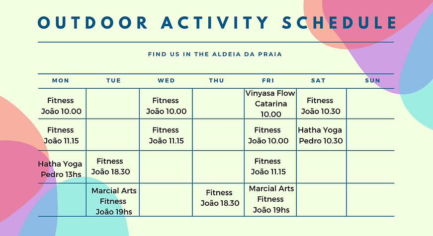 Outdoor activities Aldeia da Praia May 2