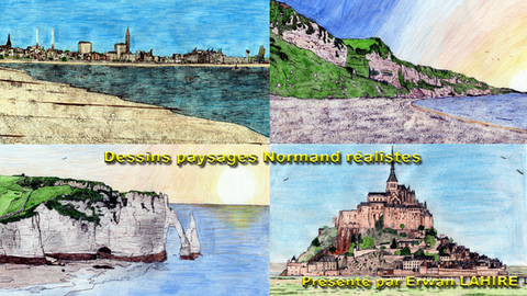 Dessins réalistes de paysage Normand