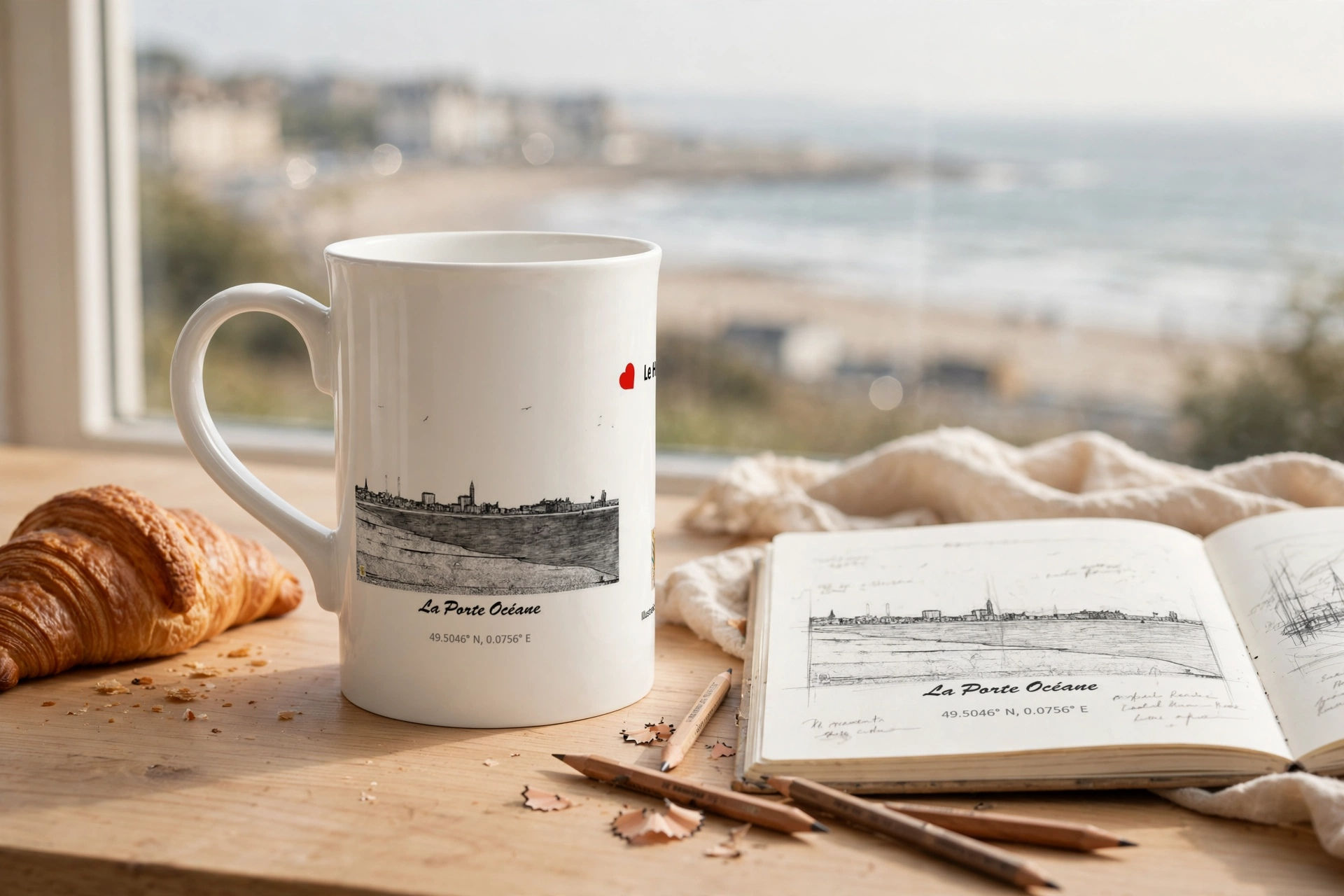 Mug en porcelaine 295ml de la Porte Océane de la ville de le Havre