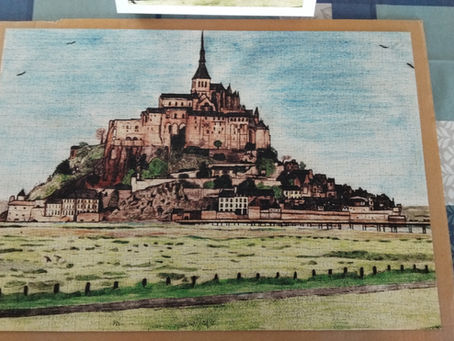 Puzzle dessin Mont Saint-Michel terminé