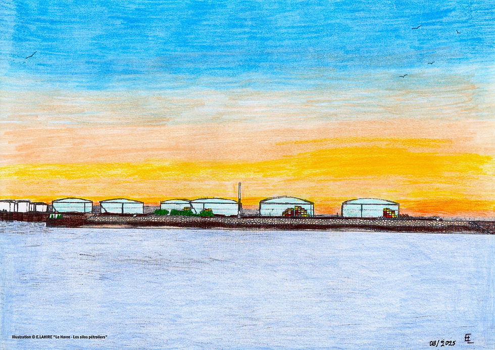 Poster papier type Mat premium 200g/m² des silos pétroliers de le Havre - A4/A3