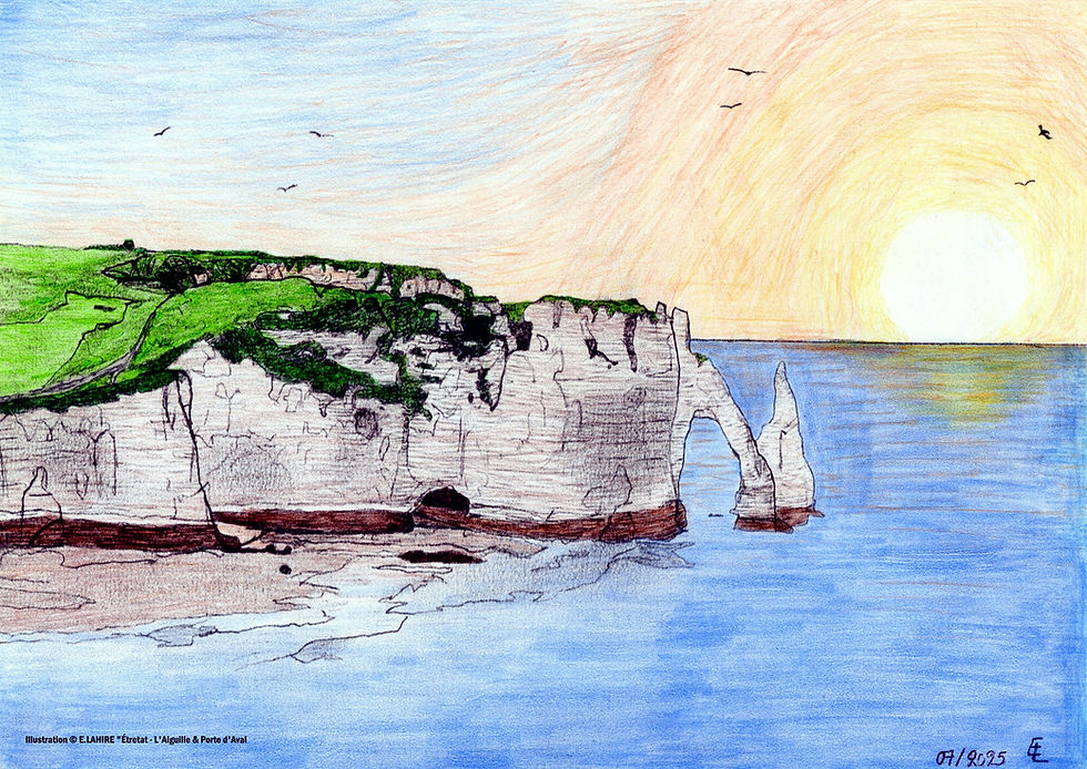 Poster papier type Mat premium 200g/m² des falaises d'Etretat - A4/A3