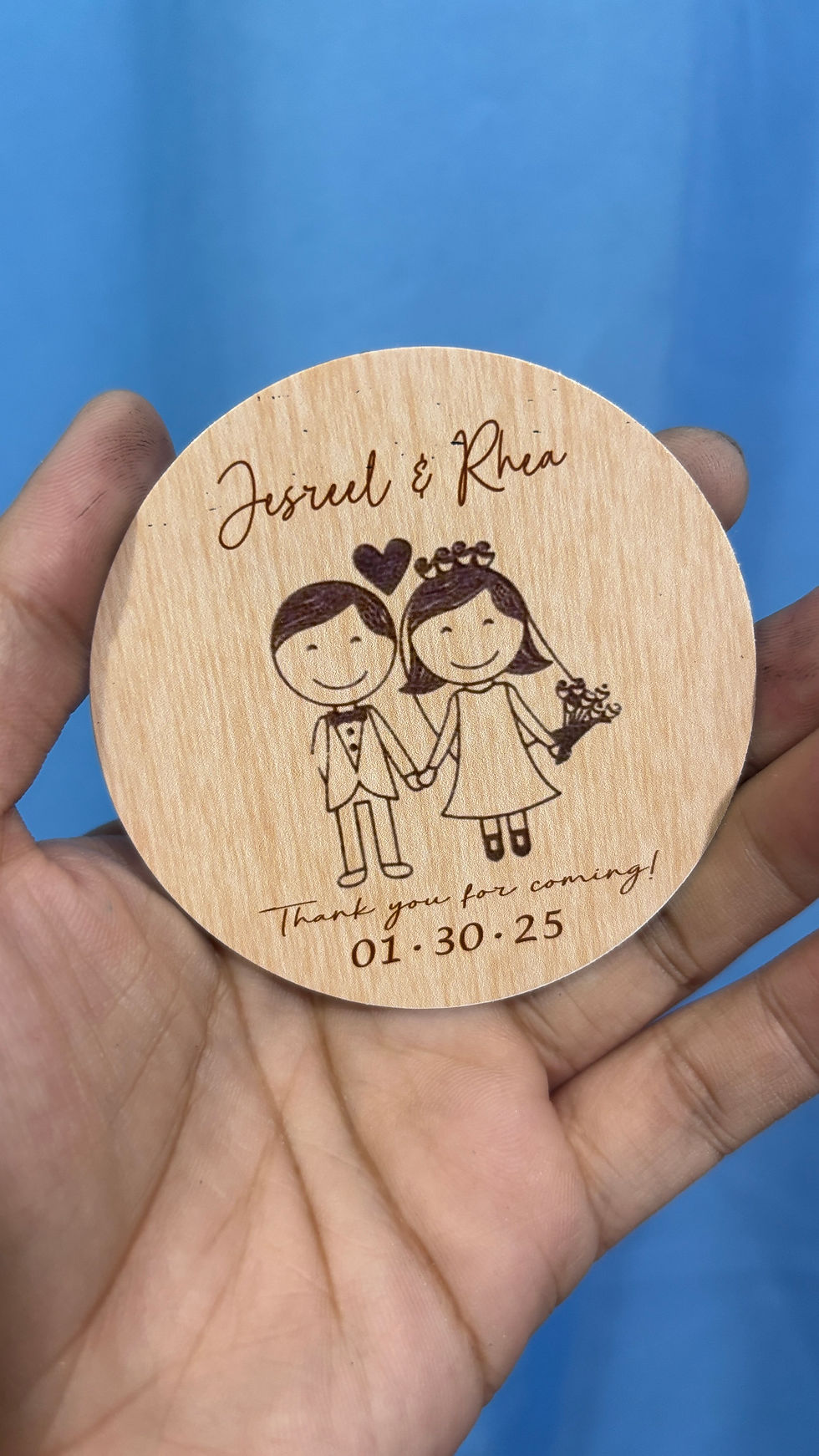 Thumbnail: Wedding DESIGN 2 | CIRCLE Wood Design Ref Magnet Souvenir