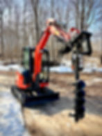 Mini excavator with 15_ auger