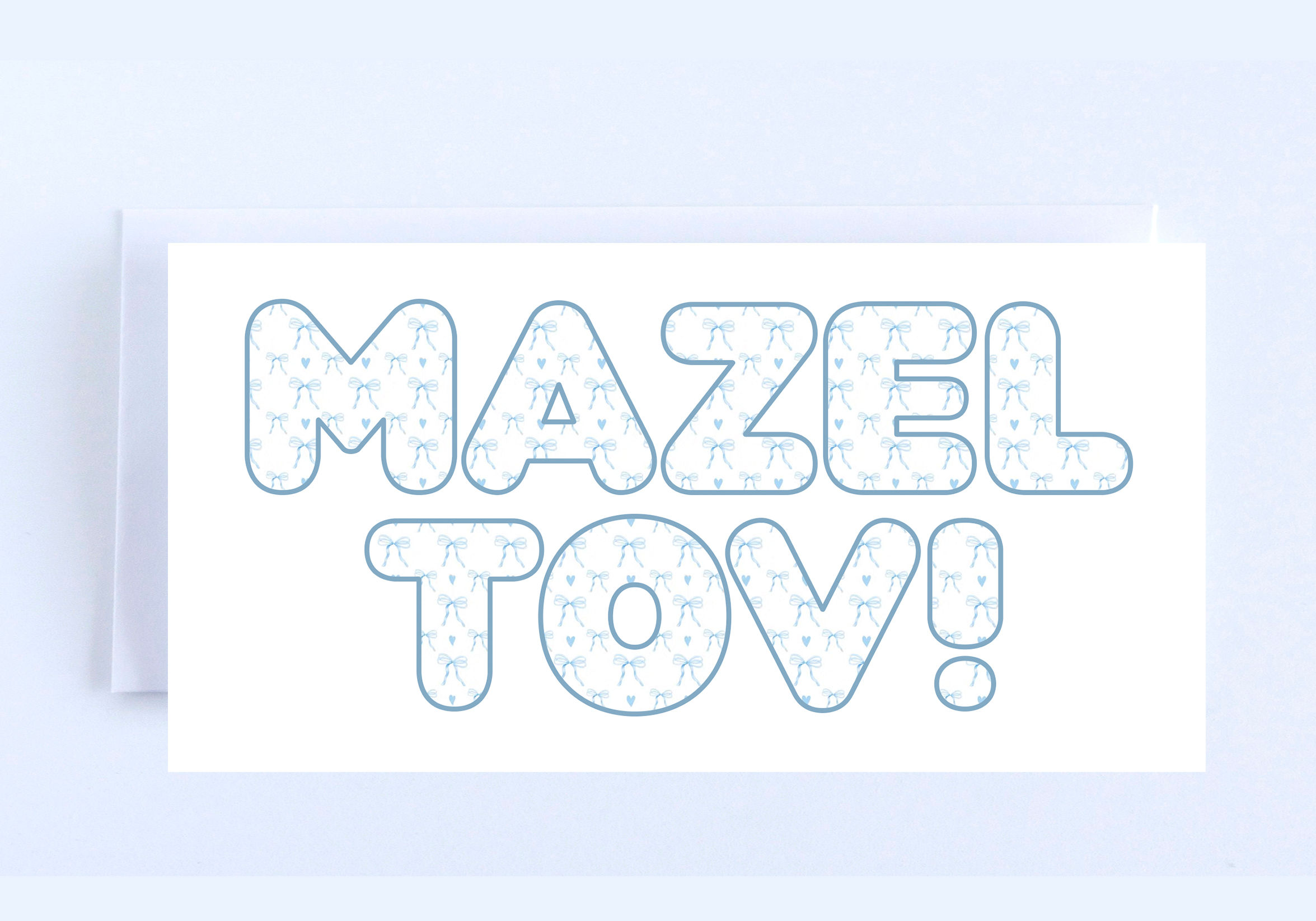 Blue Coquette Bows Mazel Tov - Boxed Set of 10