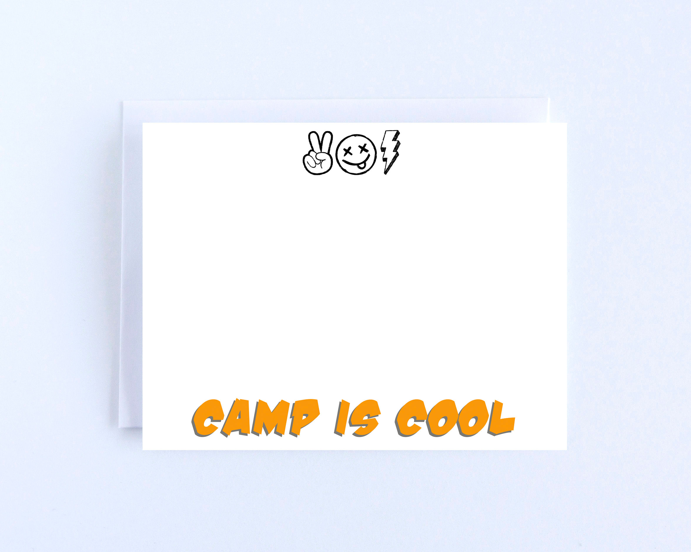 Camp Drip Smiley Checkered Notecard