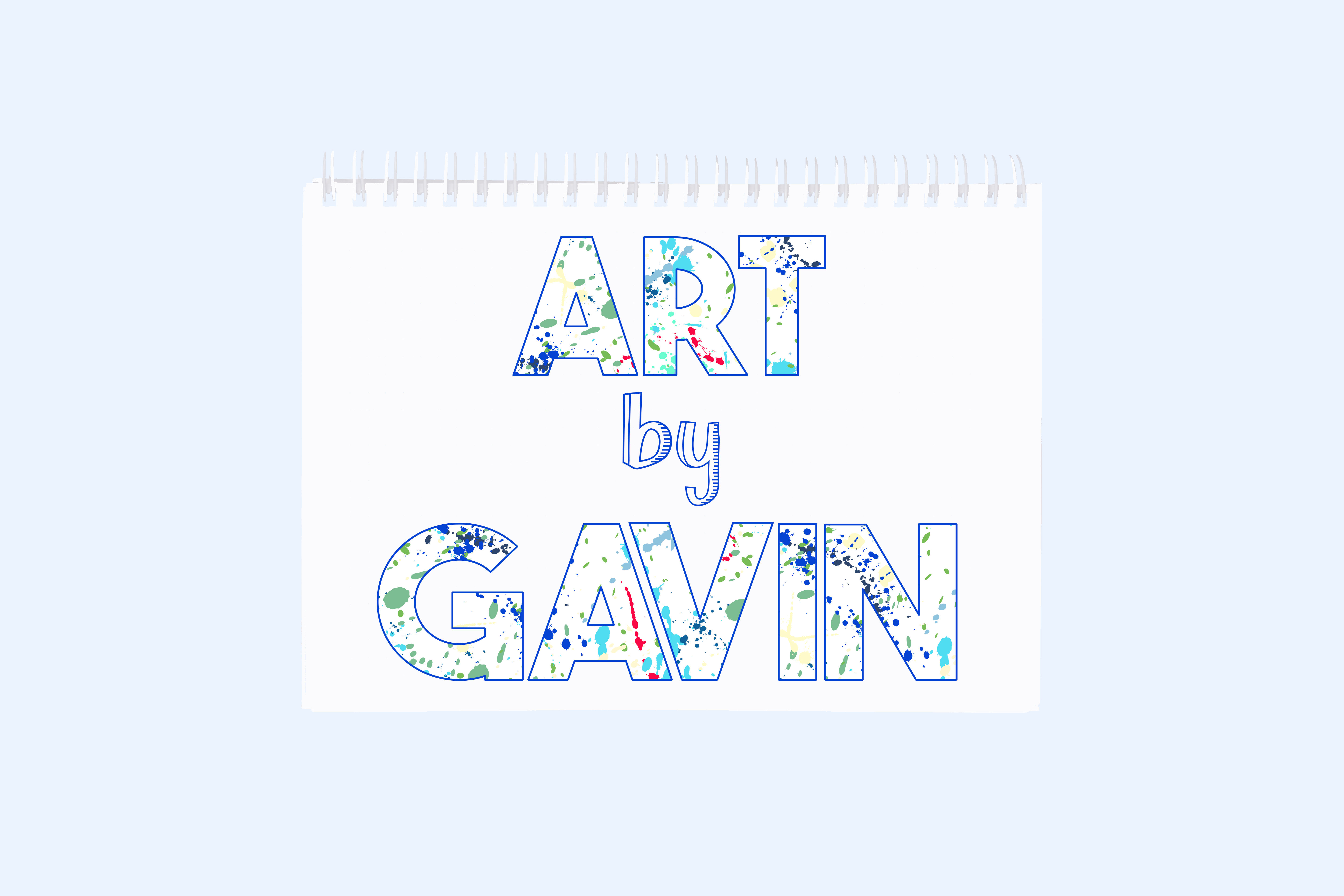 personalized art doodle pad - white splatter lettering