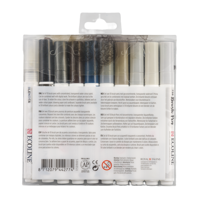 Thumbnail: Brush Pen Set Grey | 10 colours