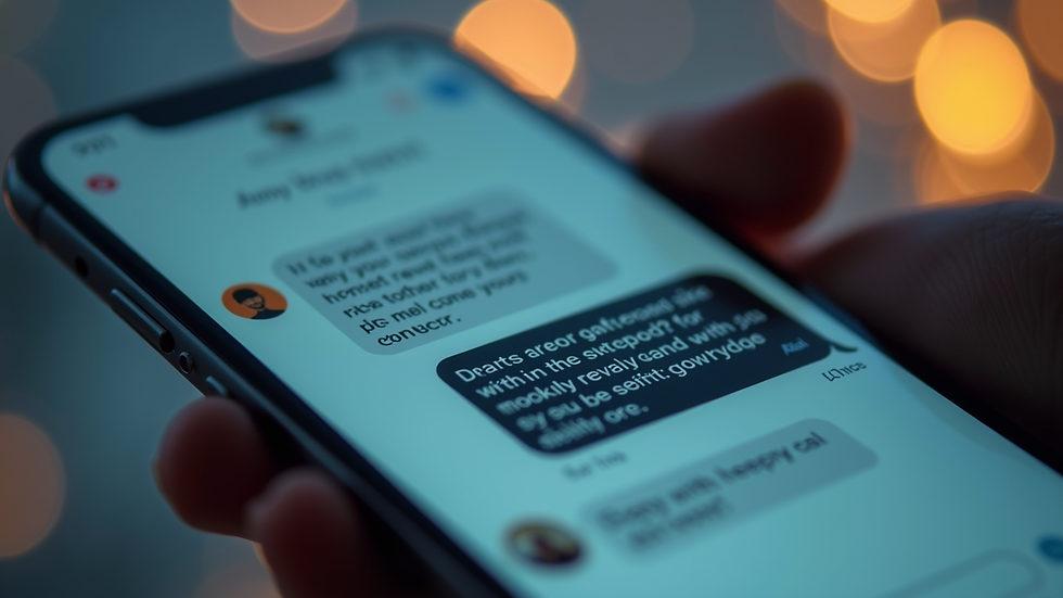 Close-up view of a smartphone showing AI-powered chatbot conversation