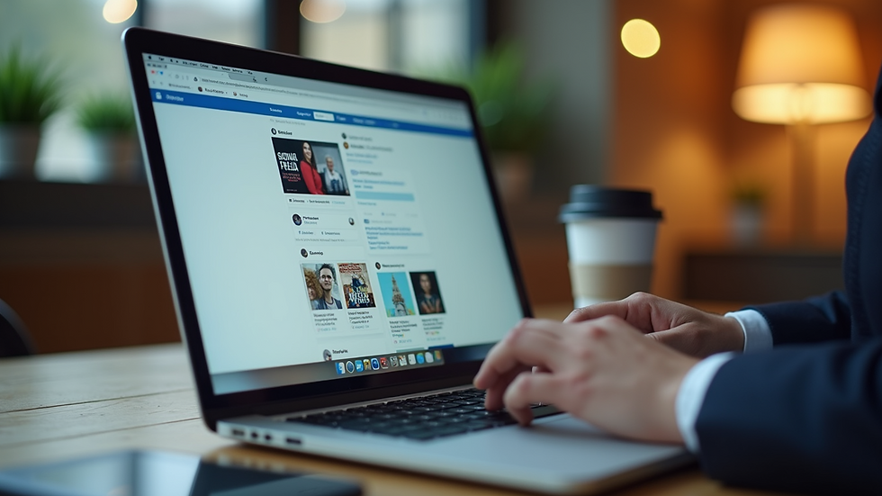 Close-up view of a laptop screen showing social media content planning