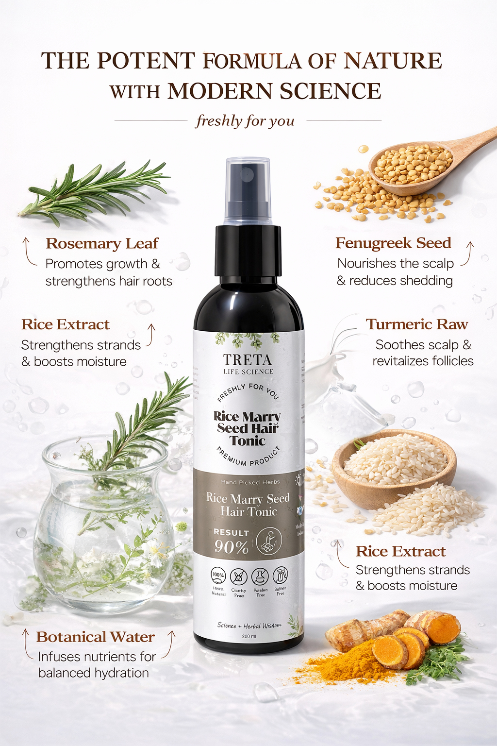 Rice Mary Seed Hair Tonic | 200ml - 3 Weeks Usage