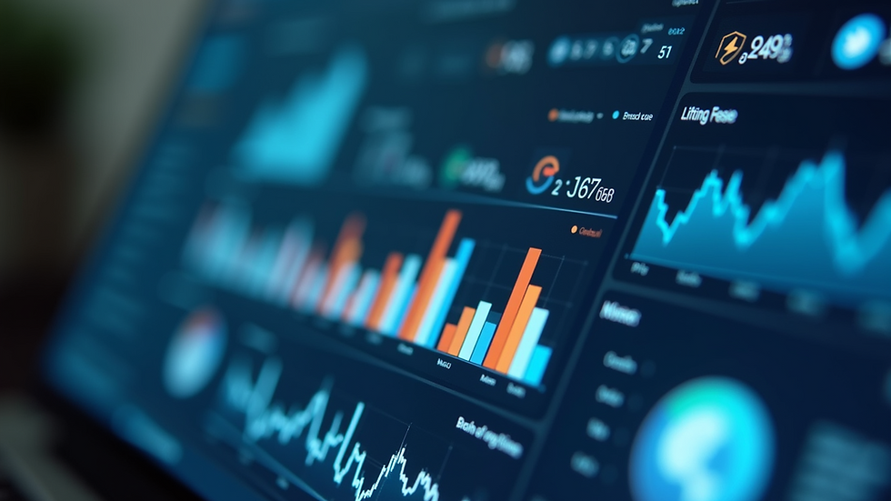 Close-up of analytics dashboard showing social media performance metrics