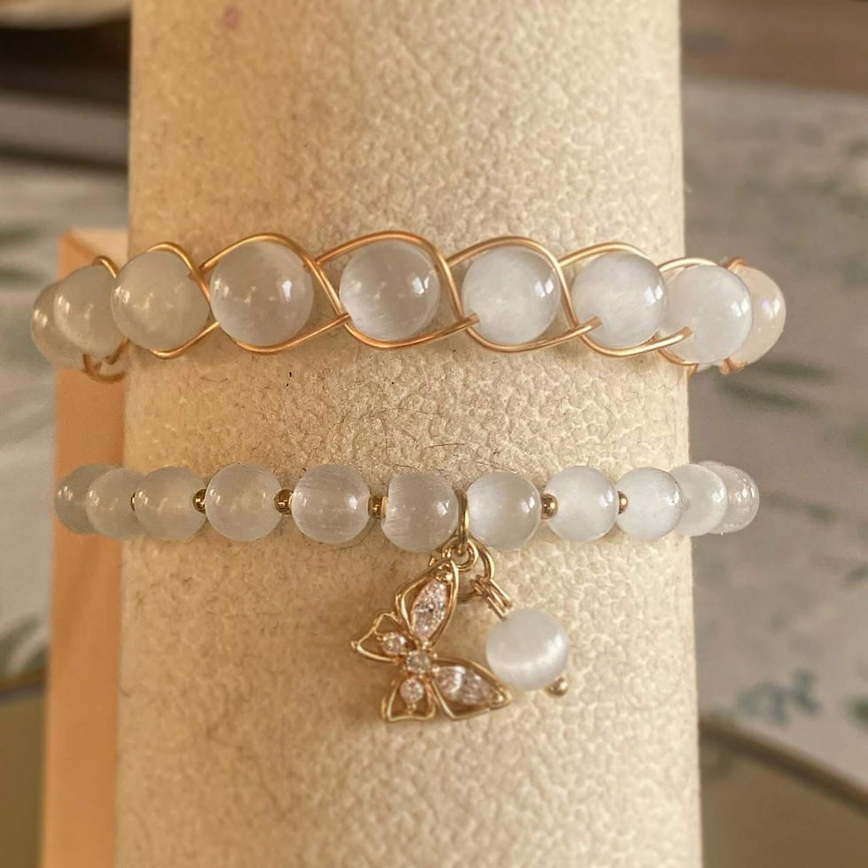 Miniature : Duo de bracelets magiques «  Sélénite Sacrée »