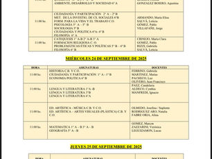 Fechas exámenes SEPTIEMBRE 2025